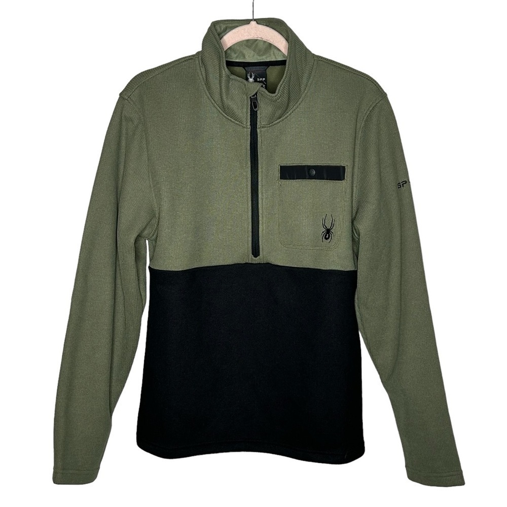 NWT Spyder Tea Leaf Medallion Bonded Fleece Sweater - Zip Neck - Picture 3 of 14